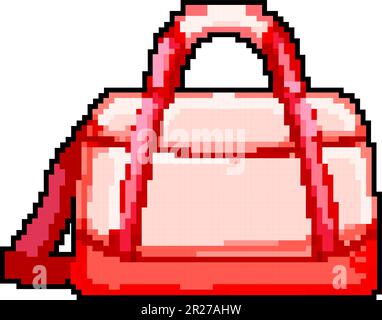 carry fitness bag game pixel art vector illustration Stock Vector