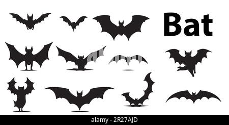 A silhouette bat vector collection. Stock Vector