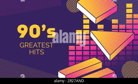 Nostalgic 90s Concept Video Thumbnail Template Stock Vector
