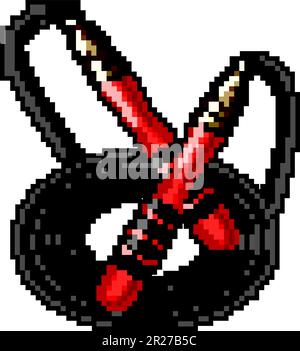 training fitness rope game pixel art vector illustration Stock Vector