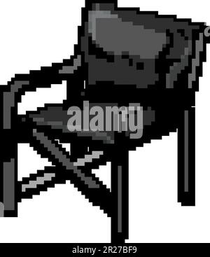 camp folding chair game pixel art vector illustration Stock Vector