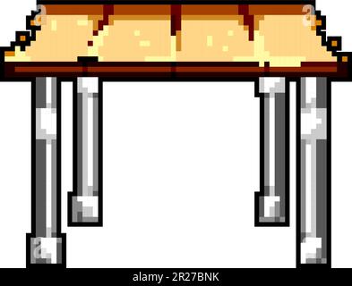 furniture folding table game pixel art vector illustration Stock Vector