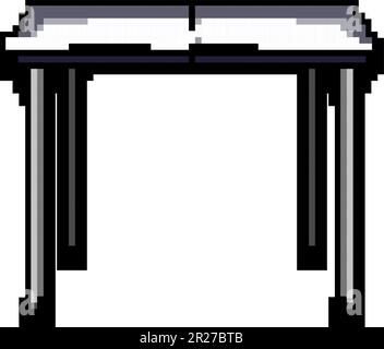 picnic folding table game pixel art vector illustration Stock Vector