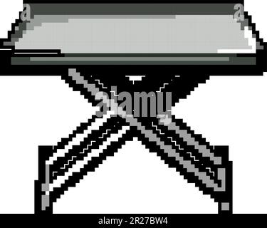 kitchen folding table game pixel art vector illustration Stock Vector