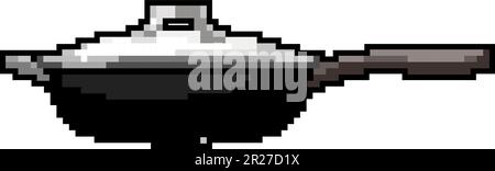 cookware iron skillet game pixel art vector illustration Stock Vector ...