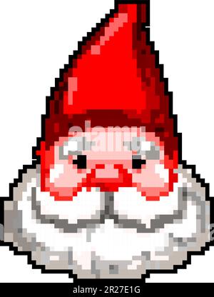 beard garden gnome game pixel art vector illustration Stock Vector