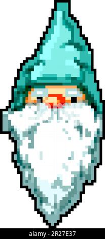 fantasy garden gnome game pixel art vector illustration Stock Vector