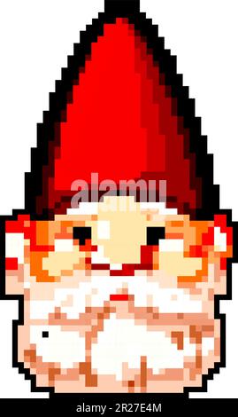fantasy garden gnome game pixel art vector illustration Stock Vector