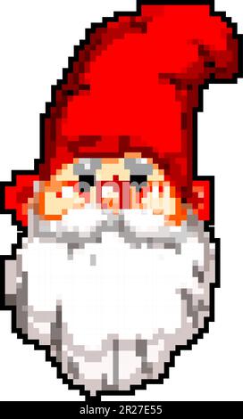 beard garden gnome game pixel art vector illustration Stock Vector