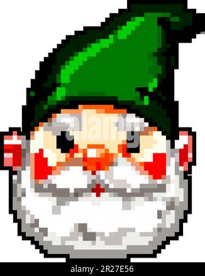 decoration garden gnome game pixel art vector illustration Stock Vector