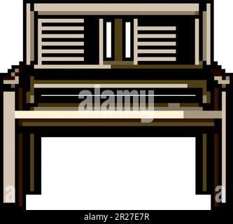 decoration garden outdoor bench game pixel art vector illustration ...