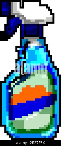 home glass cleaner game pixel art vector illustration Stock Vector