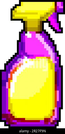 spray glass cleaner game pixel art vector illustration Stock Vector