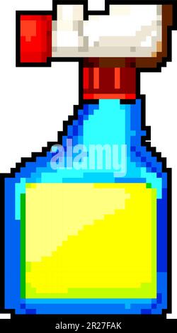 advertisement glass cleaner game pixel art vector illustration Stock Vector