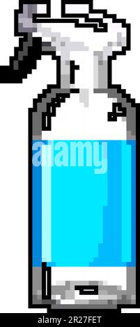 household glass cleaner game pixel art vector illustration Stock Vector