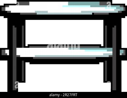 white glass table game pixel art vector illustration Stock Vector
