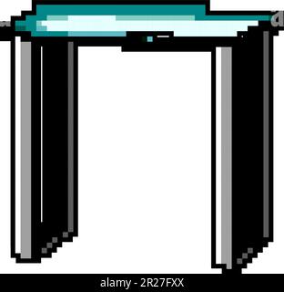 top glass table game pixel art vector illustration Stock Vector