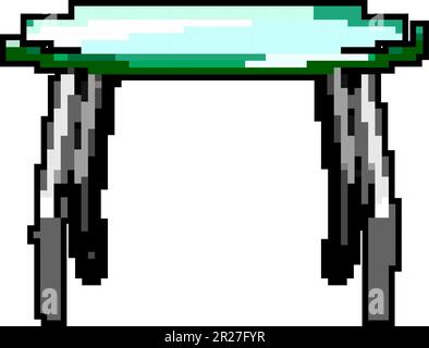 modern glass table game pixel art vector illustration Stock Vector
