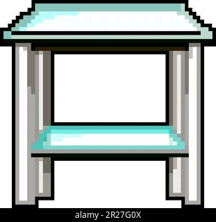 light glass table game pixel art vector illustration Stock Vector