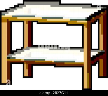 empty glass table game pixel art vector illustration Stock Vector