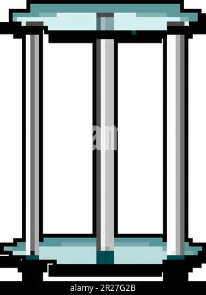 bright glass table game pixel art vector illustration Stock Vector