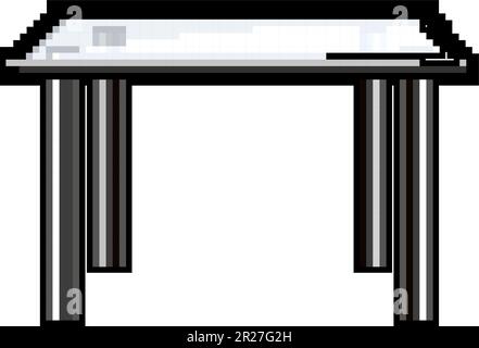 interior glass table game pixel art vector illustration Stock Vector