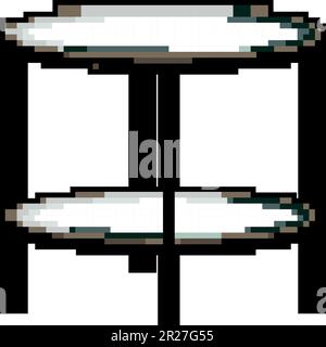 space glass table game pixel art vector illustration Stock Vector