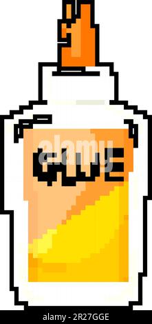 tube glue bottle game pixel art vector illustration Stock Vector