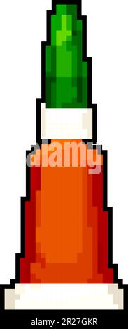 container glue bottle game pixel art vector illustration Stock Vector