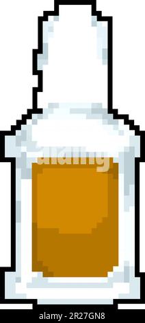 adhesive glue bottle game pixel art vector illustration Stock Vector