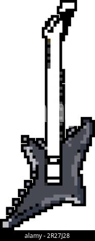 rock guitar music game pixel art vector illustration Stock Vector