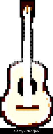 instrument guitar music game pixel art vector illustration Stock Vector