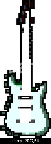play guitar music game pixel art vector illustration Stock Vector