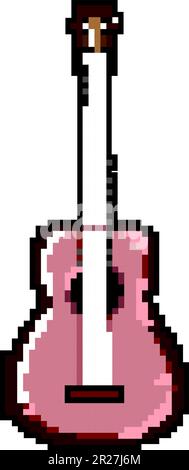 concert guitar music game pixel art vector illustration Stock Vector