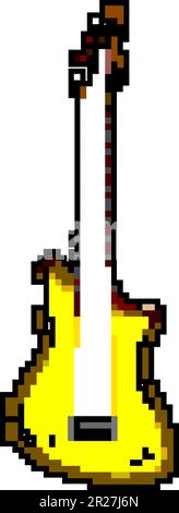 electric guitar music game pixel art vector illustration Stock Vector