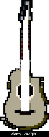 string guitar music game pixel art vector illustration Stock Vector
