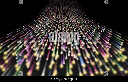 Flowing Digital Data: A Background Illustrating Big Data Technology, 5G Wireless information transferring, High-Speed Light Transmission on the Cybers Stock Photo