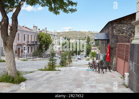 The historic city of Kars, located at the eastern border of Turkey, has Armenian, Islamic and Russian architecture Stock Photo