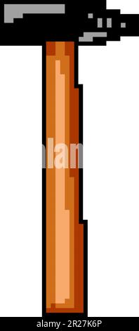 wood hammer tool game pixel art vector illustration Stock Vector Image ...
