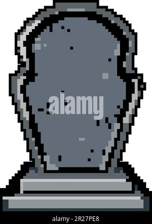 cemetery headstone game pixel art vector illustration Stock Vector ...