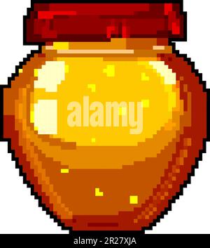 sweet jam fruit food game pixel art vector illustration Stock Vector