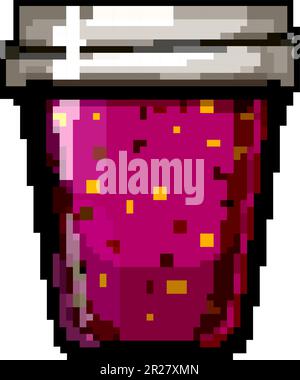 jelly jam fruit food game pixel art vector illustration Stock Vector