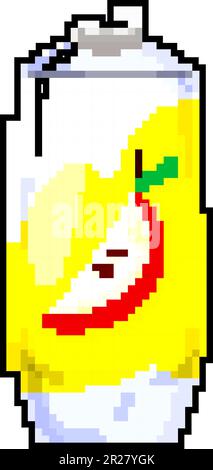 drink juice bottle game pixel art vector illustration Stock Vector