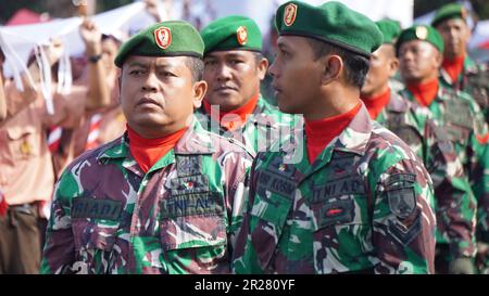 Indonesian army in uniform Stock Photo