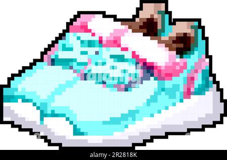 fashion kid shoes game pixel art vector illustration Stock Vector