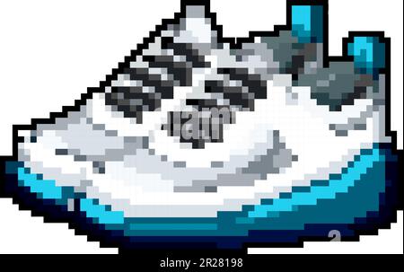 child kid shoes game pixel art vector illustration Stock Vector