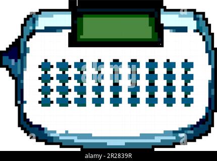industry label printer game pixel art vector illustration Stock Vector
