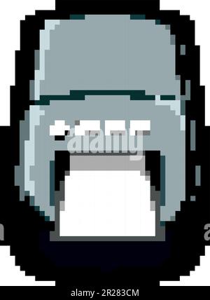 ribbon label printer game pixel art vector illustration Stock Vector