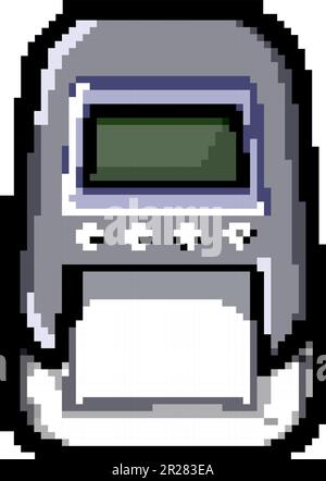 press label printer game pixel art vector illustration Stock Vector