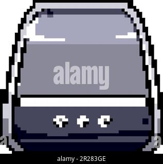 dtg label printer game pixel art vector illustration Stock Vector